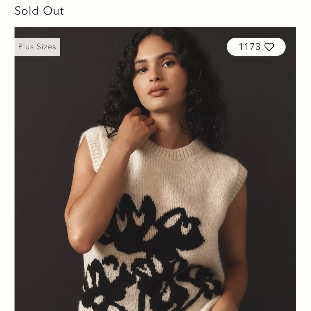 Maeve Black Floral on Cream Sleeveless Sweater